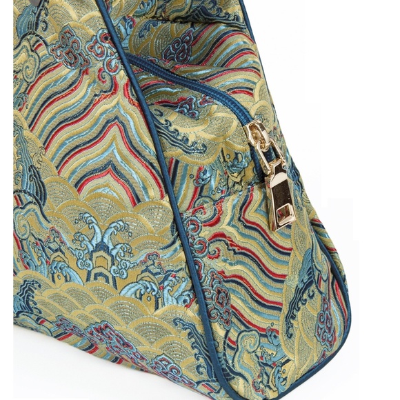 High End Oriental Silk Damask Handbag-Gold - Picture 2 of 3